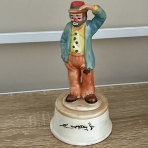 Emmett Kelly Jr. Looking‎ out to See Music Box Figurine Flambro Clown